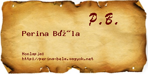 Perina Béla névjegykártya